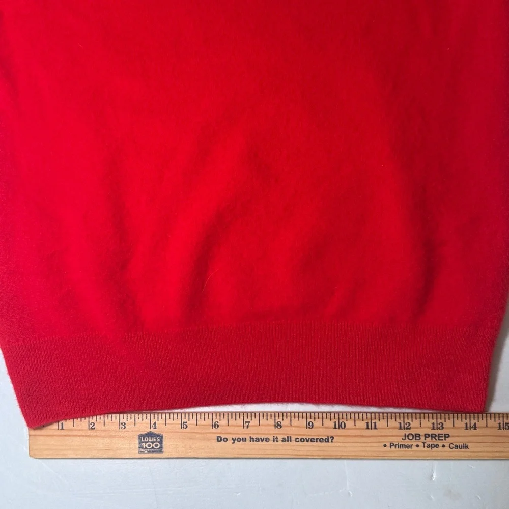 NAADAM Cashmere Sweater Sz M Red The Original Crewneck Ribbed Detail Minimalist - Picture 6 of 12